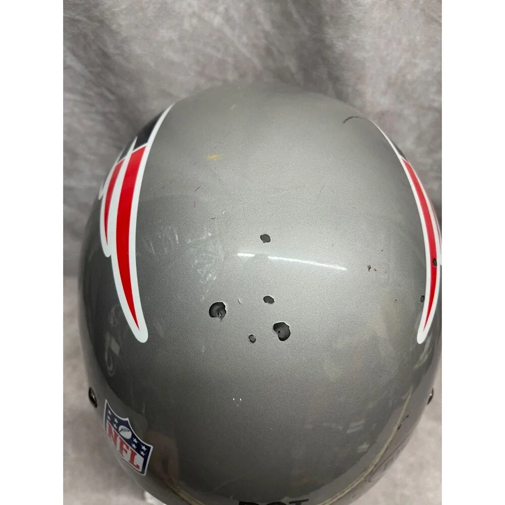 NEW ENGLAND PATRIOTS MOTORCYCLE HELMET SILVER DOT NFL ADULT HALF SHELL